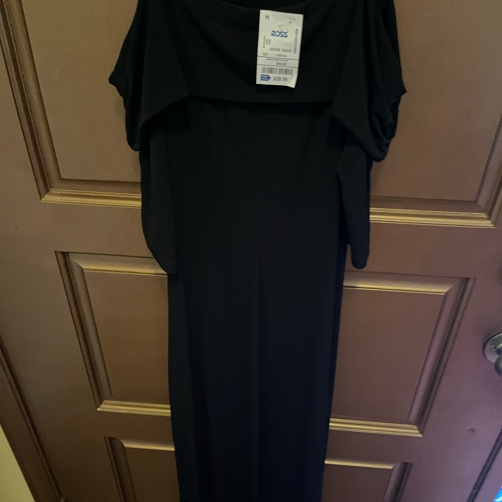 Connected Apparel Black Polyester Maxi Dress - NWT - Size 12